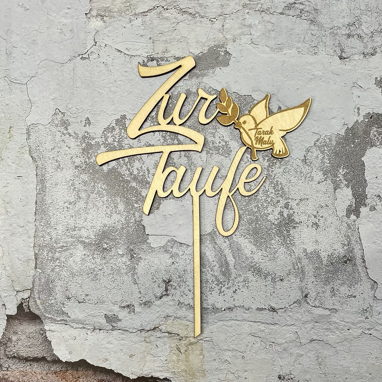 Deko Topper zur Taufe l Wunschname & Taube | INDIVIDUELL | KOMMUNION | FIRMUNG | Blumenstecker