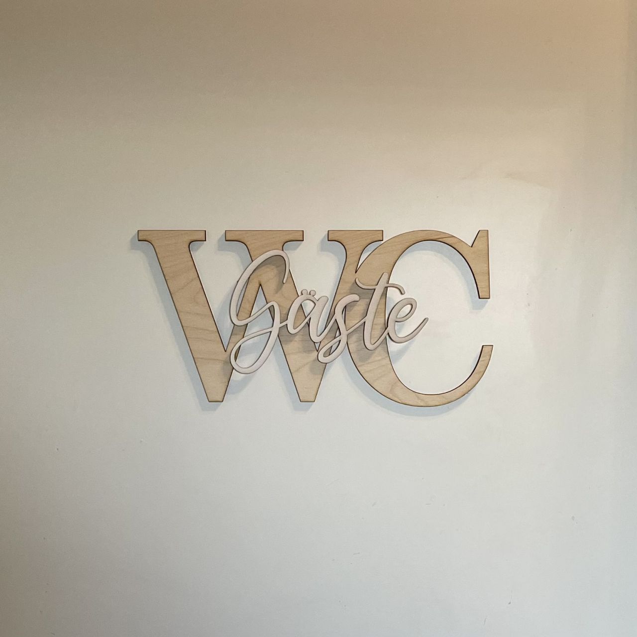 Gäste WC Türschild | Toilette | Klo | Schriftzug aus Holz | INDIVIDUELL