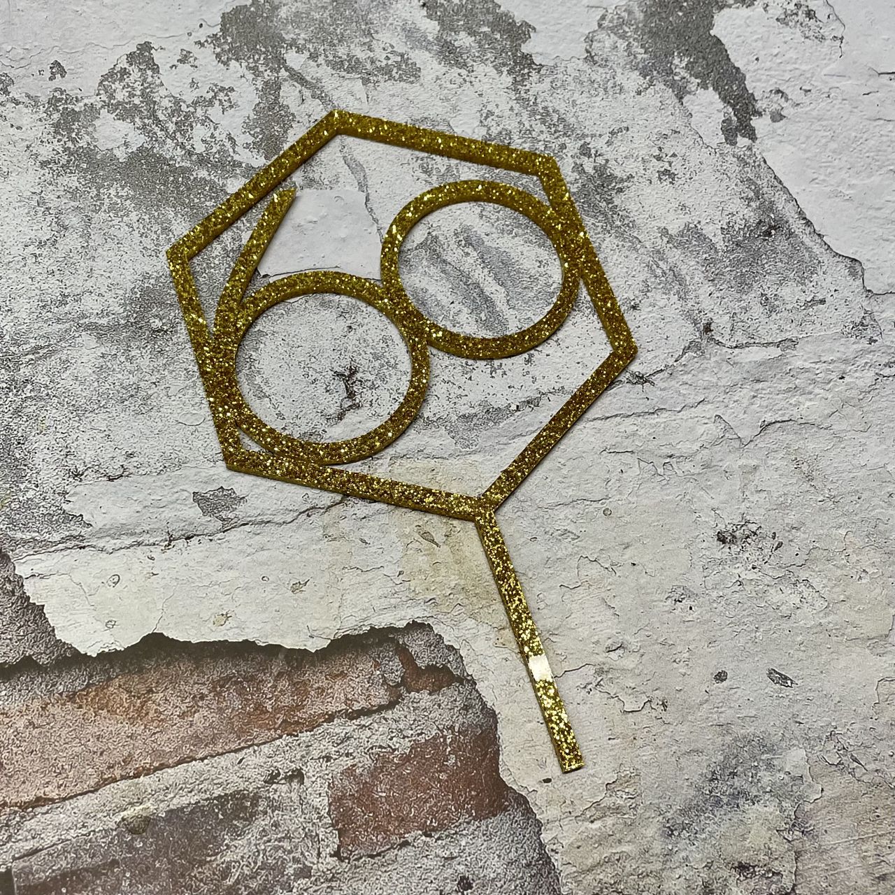Deko Topper mit Zahl l Hexagon l GEBURTSTAG | Blumenstecker