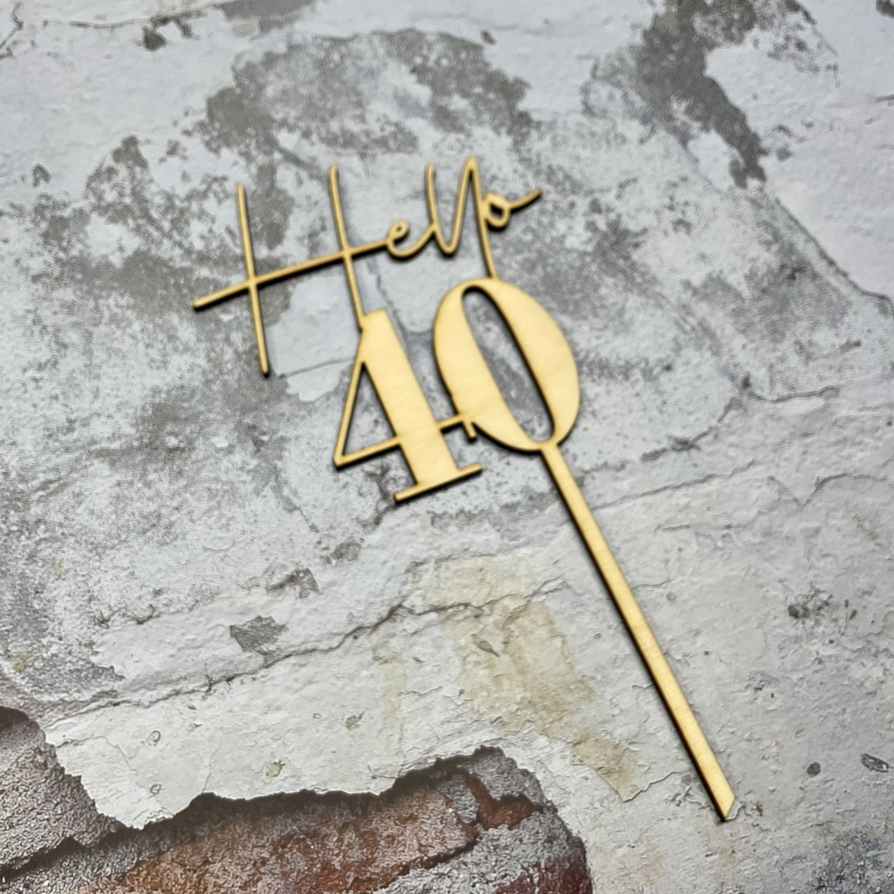 Deko Topper Hello40 mit wunsch Zahl l GEBURTSTAG | Blumenstecker