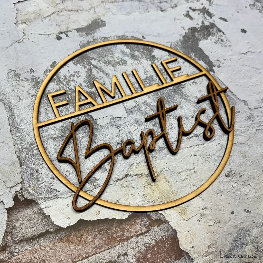Türschild mit Familiennamen | Haustür | Eingang | Schriftzug aus Holz | INDIVIDUELL