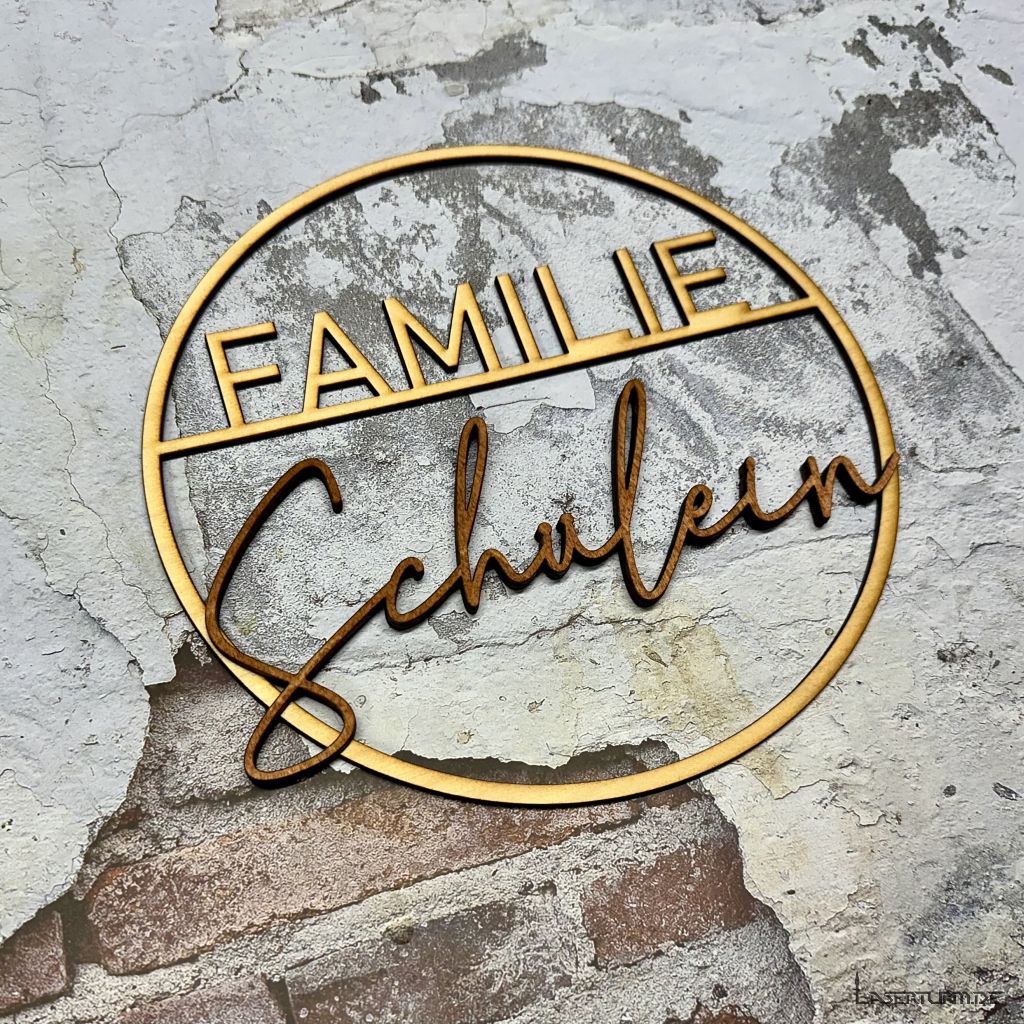 Türschild mit Familiennamen | Haustür | Eingang | Schriftzug aus Holz | INDIVIDUELL