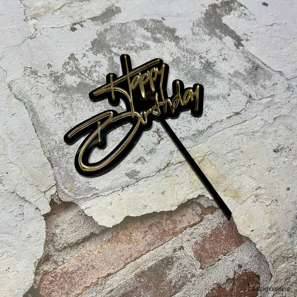 Deko Topper Happy Birthday 3D-Effekt l GEBURTSTAG | Blumenstecker