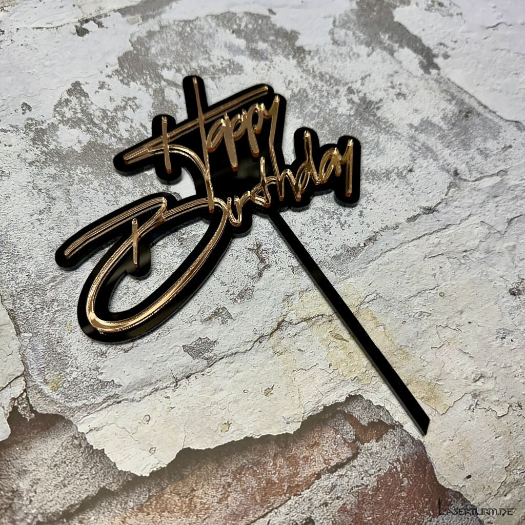 Deko Topper Happy Birthday 3D-Effekt l GEBURTSTAG | Blumenstecker