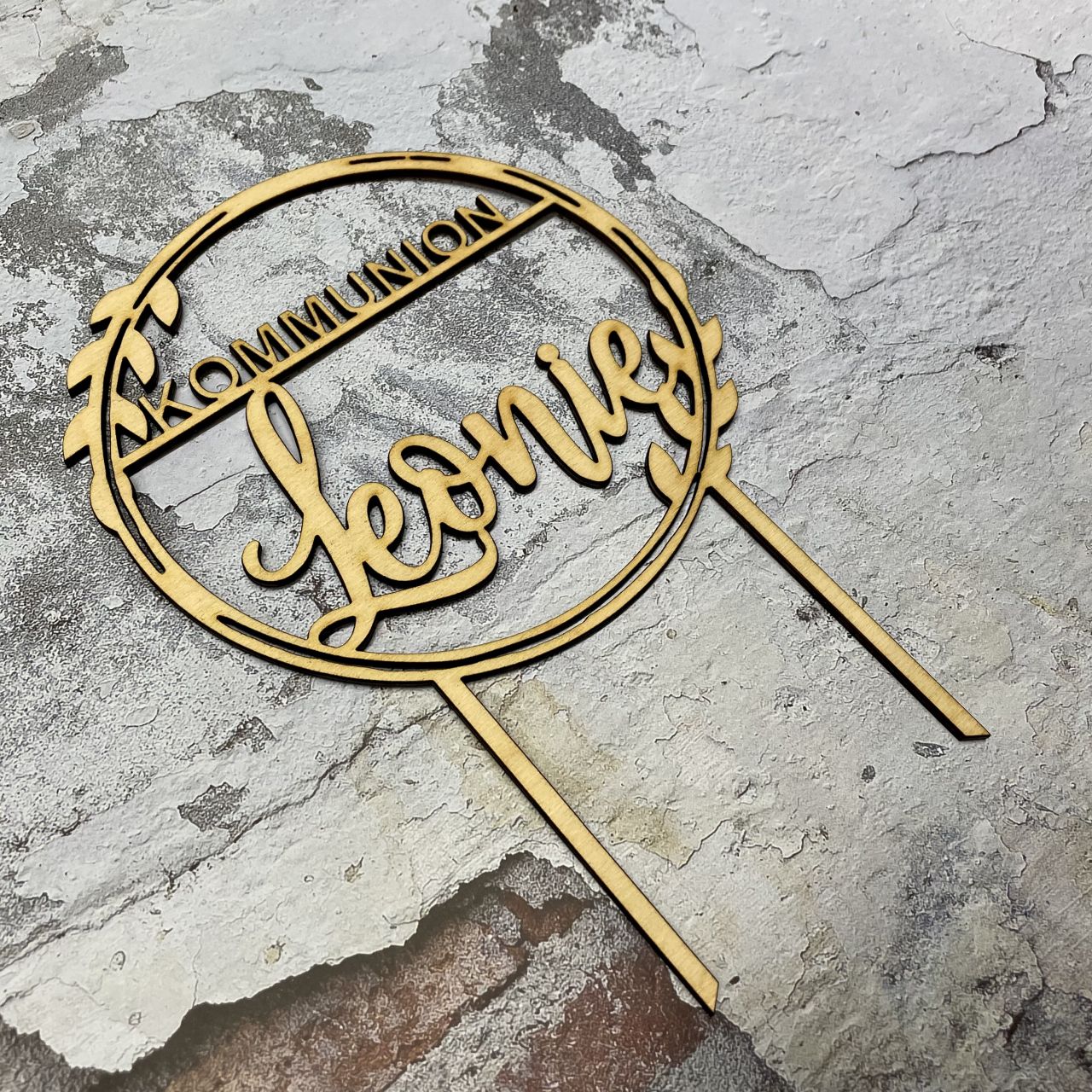 Deko Topper zur Kommunion l Wunschname | INDIVIDUELL | TAUFE | FIRMUNG | Blumenstecker