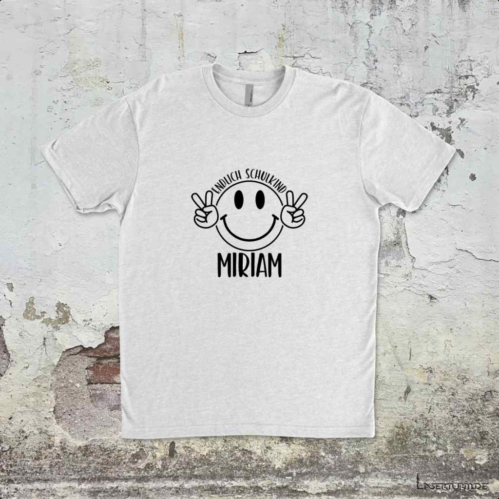 Bügelbild Endlich Schulkind mit Smiley und Namen | AUFBÜGELN | DIY | TSHIRT | EINSCHULUNG