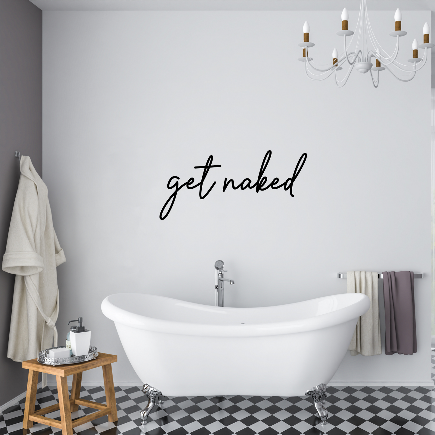 3D Deko Schriftzug "get naked" l BADEZIMMERDEKO | WANDDEKO | DEKOIDEEN