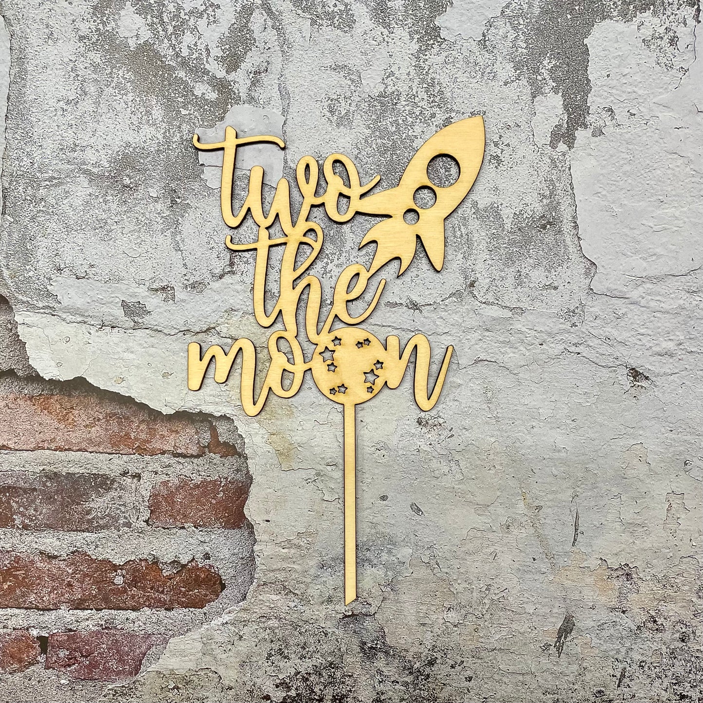Deko Topper Two the Moon l GEBURTSTAG | 2 | Blumenstecker