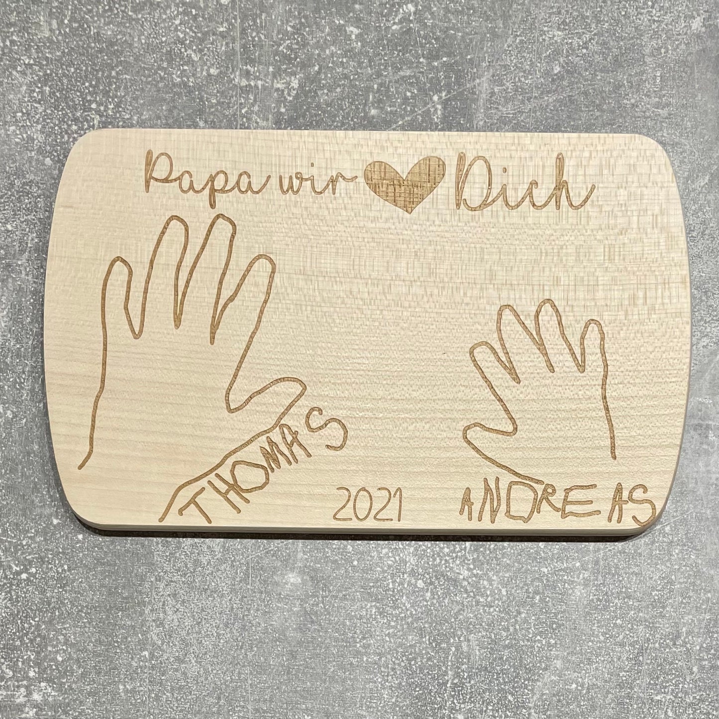 Frühstücksbrettchen mit Handabdruck | Geschenk von den Kindern