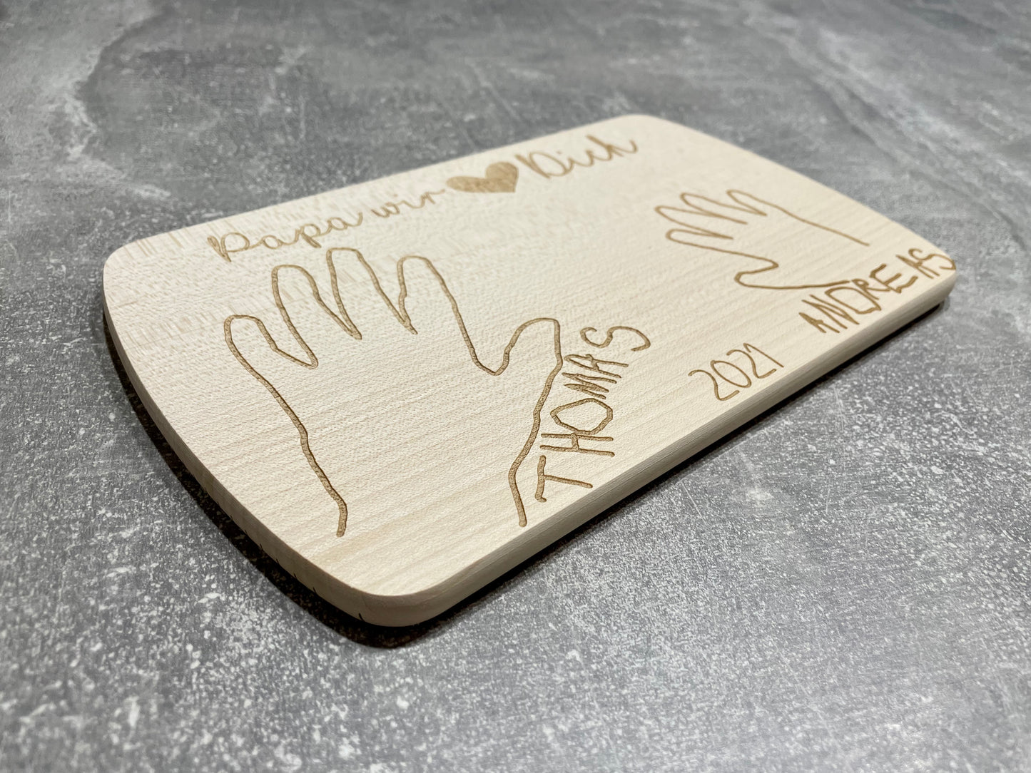 Frühstücksbrettchen mit Handabdruck | Geschenk von den Kindern