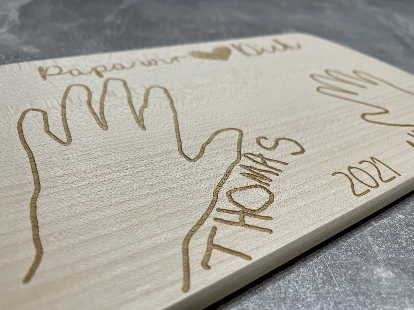 Frühstücksbrettchen mit Handabdruck | Geschenk von den Kindern