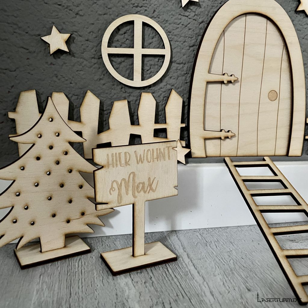 Wichteltür Set | Personalisiert | 16 Teilig | Weihnachtszeit | Advent | Wichtelset