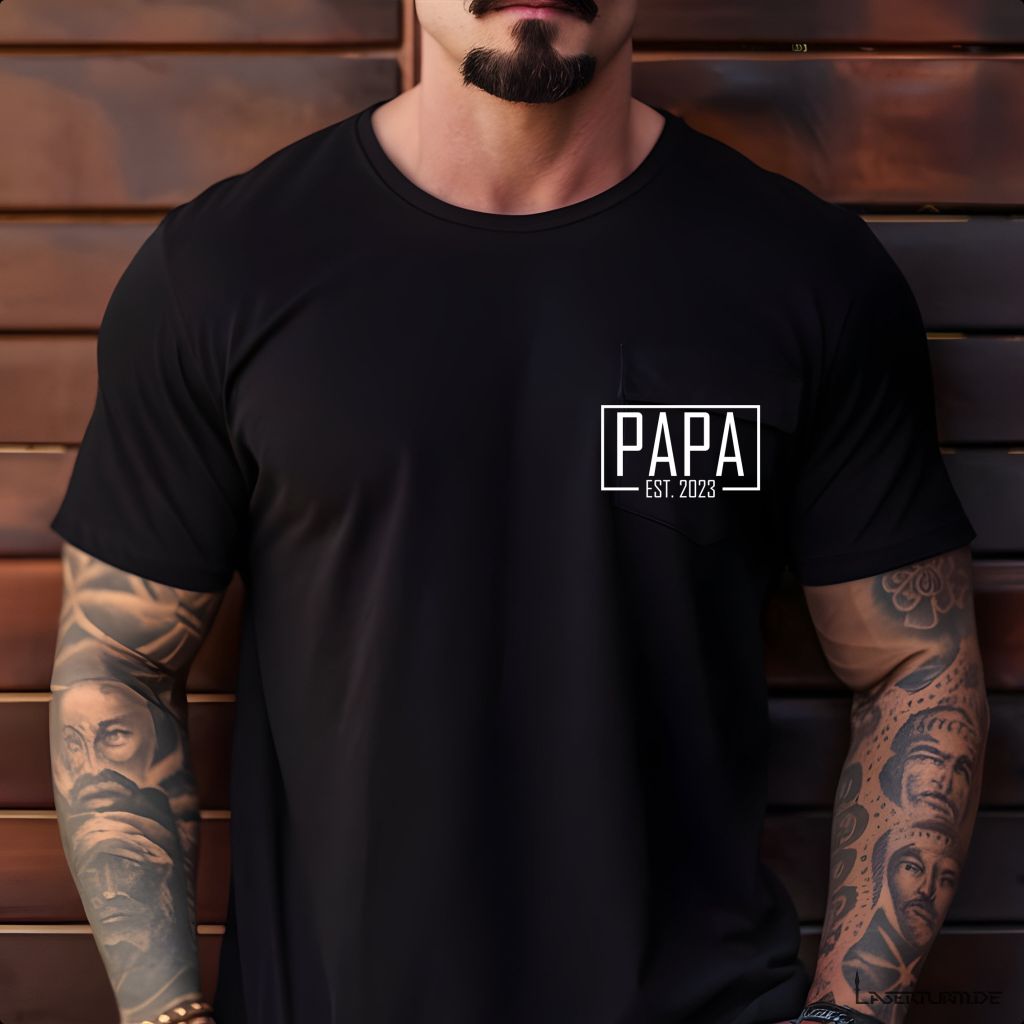 Bügelbild Papa, Mama, Oma, Opa - EST. xxxx eckig | AUFBÜGELN | DIY | TSHIRT