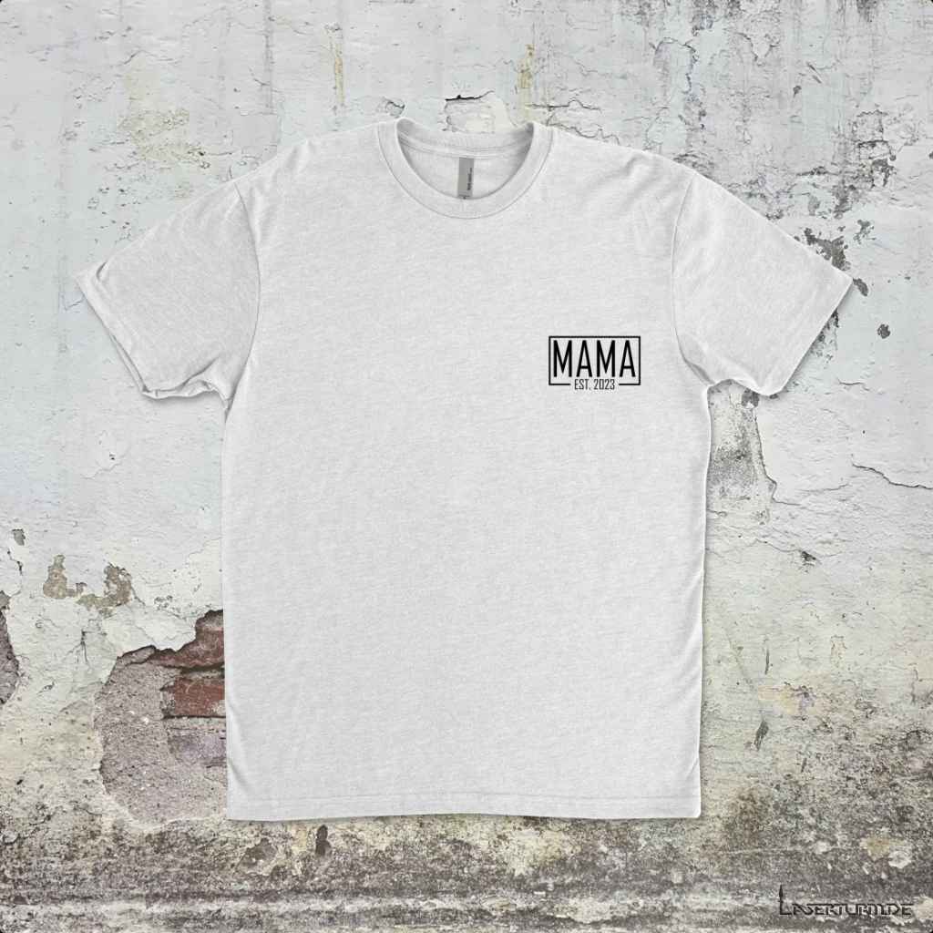 Bügelbild Papa, Mama, Oma, Opa - EST. xxxx eckig | AUFBÜGELN | DIY | TSHIRT