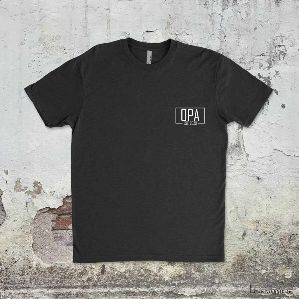 Bügelbild Papa, Mama, Oma, Opa - EST. xxxx eckig | AUFBÜGELN | DIY | TSHIRT